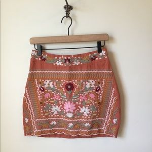 Shein embroidered mini skirt